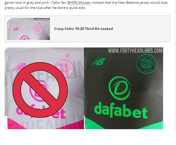 Have New Balance performed a u-turn on Celtic third kit after fan backlash?