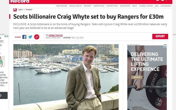 Image for Good idea at the time- 10 years on Craig Whyte looks back on his fateful poundshop purchase