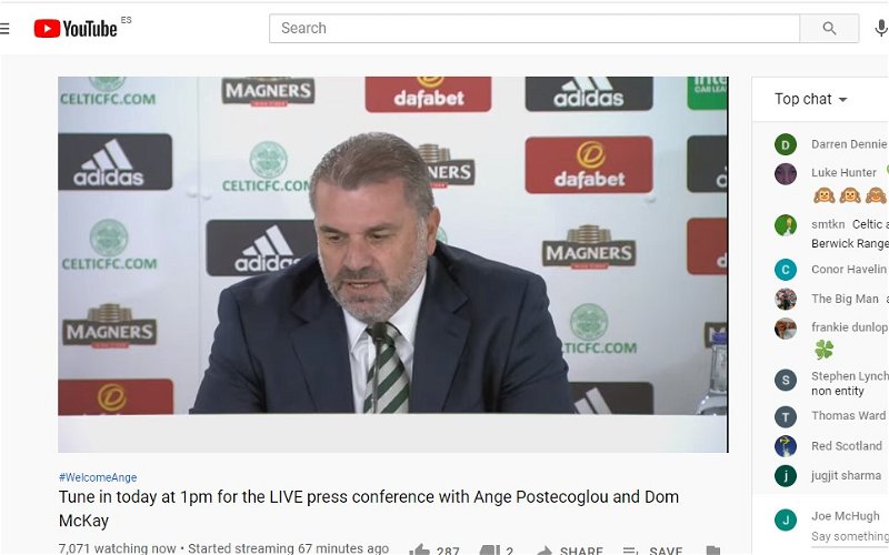 Image for Thousands of Celtic fans tune in to Live Postecoglou conference